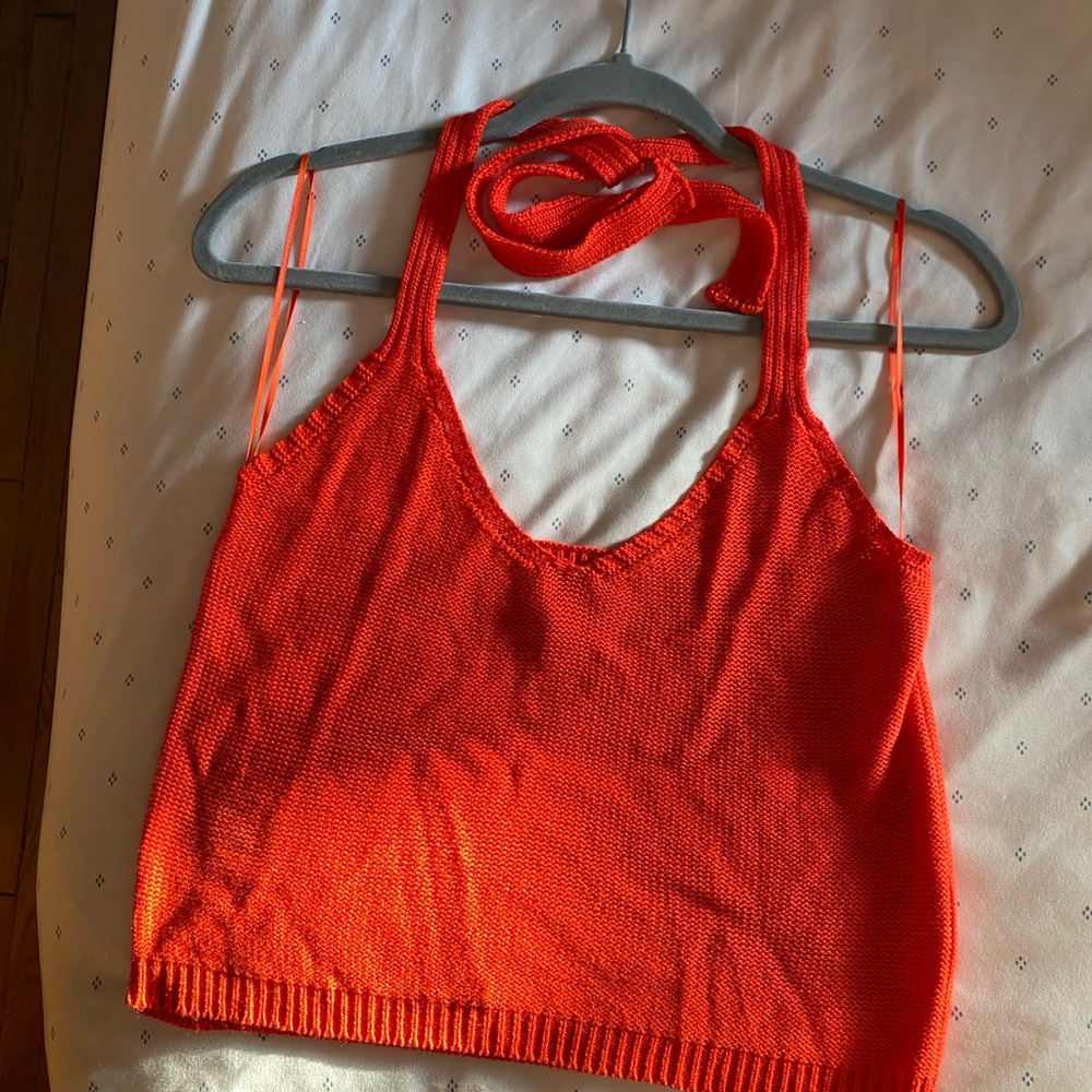 Orange Summer Halter Top
